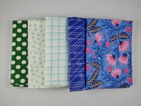 Fat quarter bundel - blauwgroen