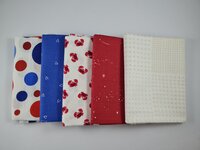 Fat quarter bundel - rood wit blauw