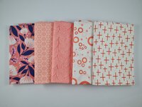 Fat quarter bundel - koraalrood