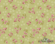 EQP textiles - back in the day - Wild berries light olive