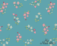 EQP textiles - back in the day - Forget me not royal blue