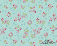 EQP textiles - back in the day - Wild berries aqua