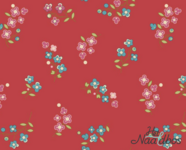 EQP textiles - back in the day - Forget me not crimson