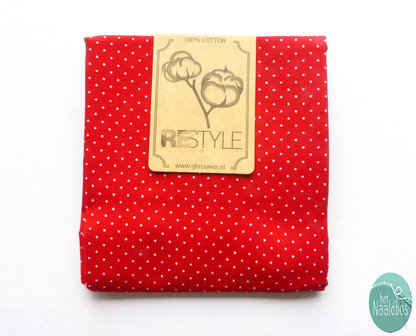 Restyle Fabrics - Kleine stip Rood
