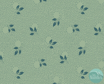 EQP textiles - Back &amp; forth foliage glacier blue 