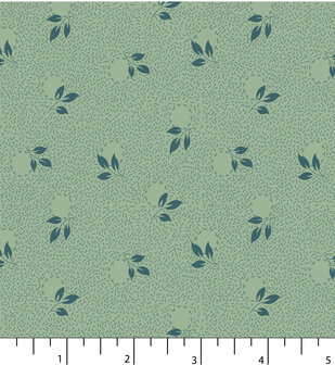 EQP textiles - Back &amp; forth foliage glacier blue 