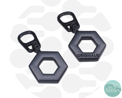 Zipperzoo snap-on hanger hexagon black 