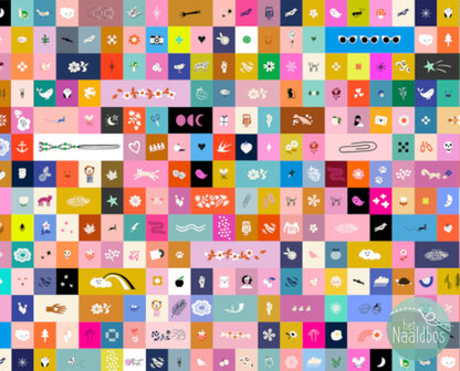 *uitverkocht* Ruby Star Society - selvedge magic icons panel