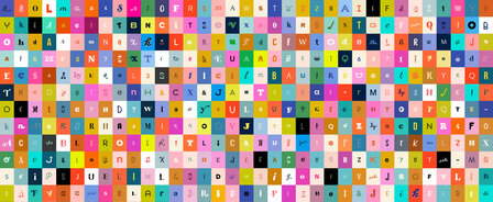 Ruby Star Society - selvedge magic letters panel