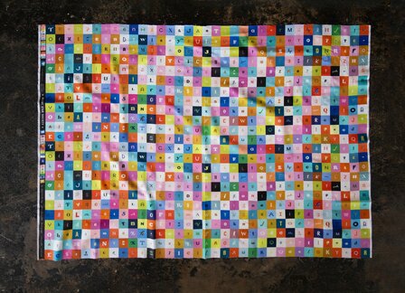 Ruby Star Society - selvedge magic letters panel