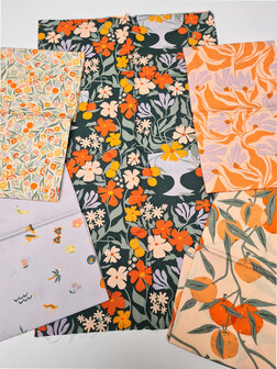Art Gallery Fabrics - tangerine Fat quarter bundel