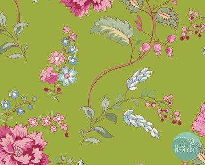 EQP textiles - future heirlooms bouquet apple green
