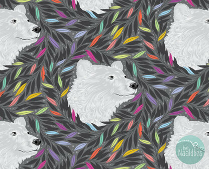 *pre-order* Tula Pink - Graywork - Just Bearly carbon