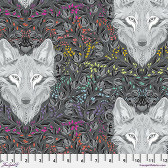 *pre-order* Tula Pink - Graywork - Wolf of pink street carbon