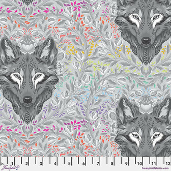 *pre-order* Tula Pink - Graywork - Wolf of pink street fog