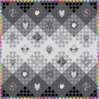 *pre-order* Tula Pink - Graywork + true colors - fat quarter bundel 