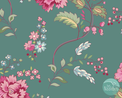 *coupon* EQP textiles - future heirlooms bouquet duck egg