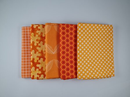 Fat quarter bundel - oranje