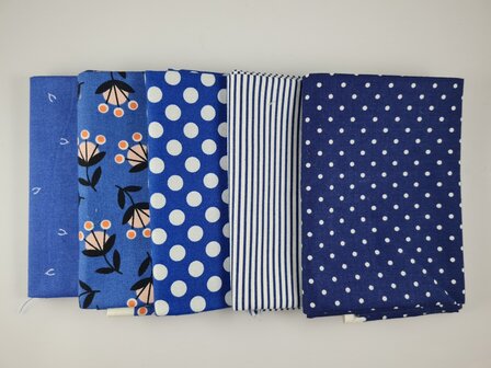 Fat quarter bundel - blauw