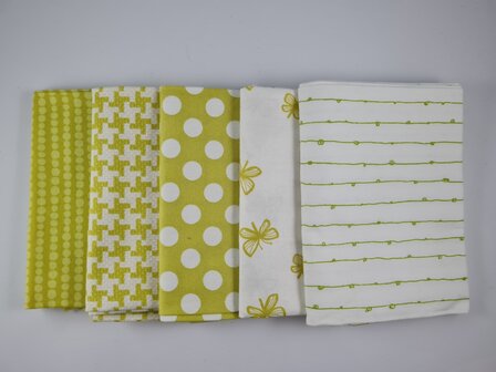 Fat quarter bundel - lichtgroen