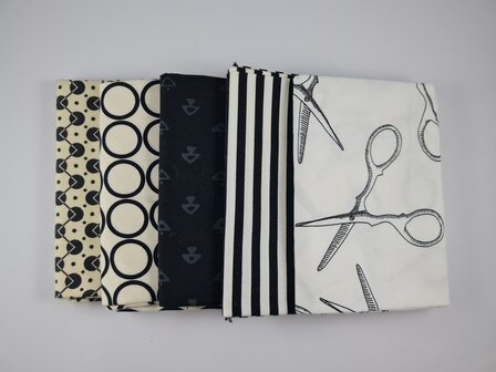 Fat quarter bundel - zwart