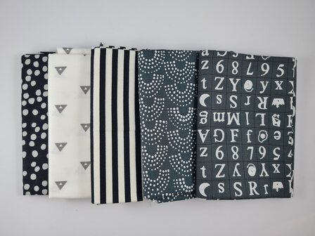 Fat quarter bundel - grijs