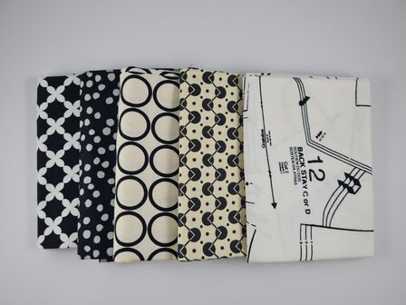 Fat quarter bundel - zwart