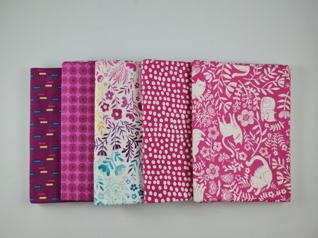 Fat quarter bundel - fuchsia
