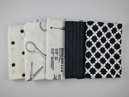 Fat quarter bundel - zwart wit