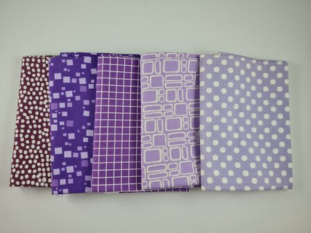 Fat quarter bundel - paars
