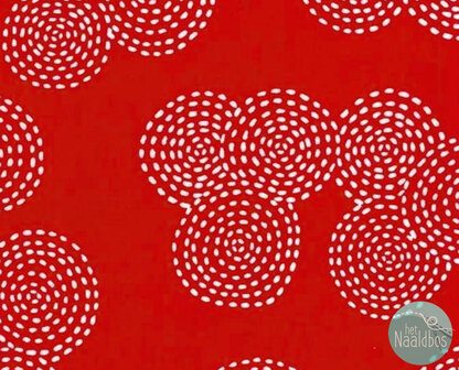 *coupon* Michael Miller - mod basics stitch circle red