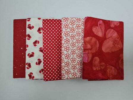 Fat quarter bundel - rood