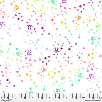Tula Pink - true colors - Fairy dust - White
