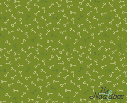 EQP textiles - back in the day - keys forest green