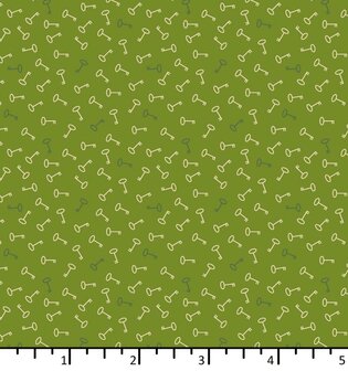 EQP textiles - back in the day - keys forest green