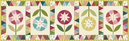 EQP textiles - back in the day - Wild berries light olive