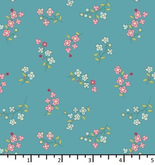 EQP textiles - back in the day - Forget me not royal blue