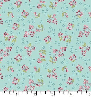 EQP textiles - back in the day - Wild berries aqua