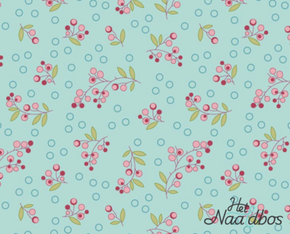 EQP textiles - back in the day - Wild berries aqua