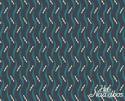 *coupon* EQP textiles - sands of time regatta donkerblauw