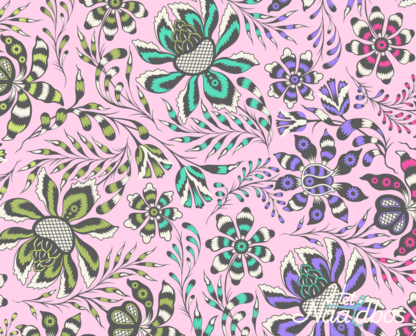 Tula Pink - quiltback - wild vine blush