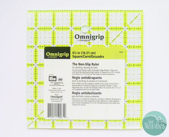 Omnigrid non-slip liniaal 6,5x6,5 inch