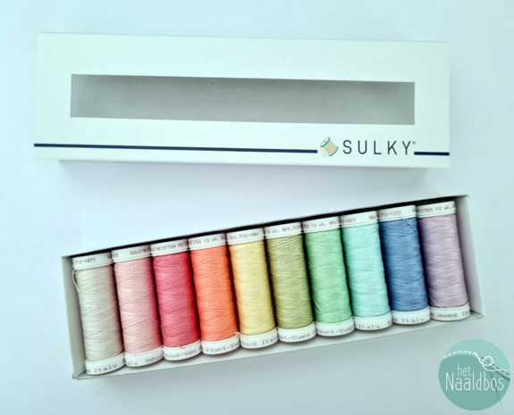 Sulky cotton petites 12 wt - pastel rainbow mix 