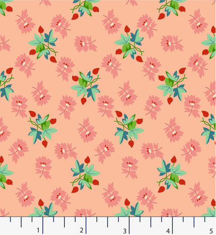 EQP textiles - Back & forth maple leaf frosted pink 