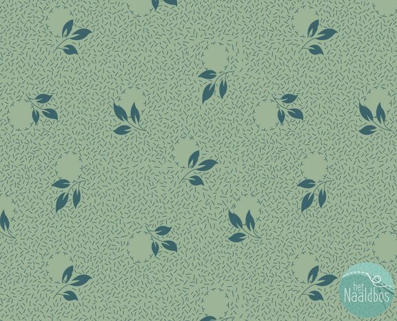 EQP textiles - Back & forth foliage glacier blue 