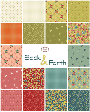 EQP textiles - Back & forth foliage strawberry smoothie