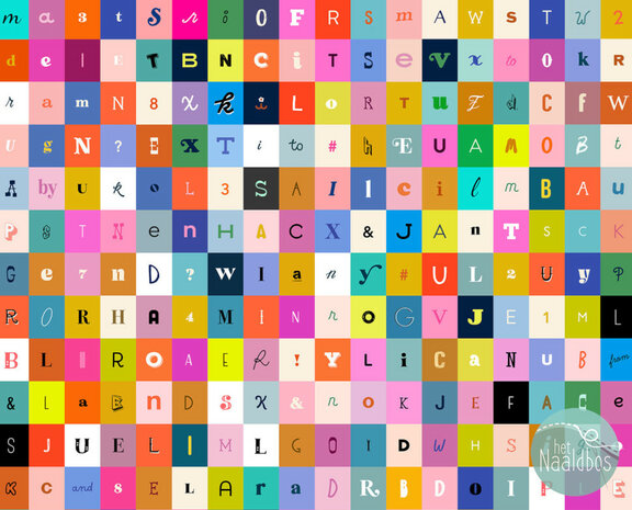Ruby Star Society - selvedge magic letters panel