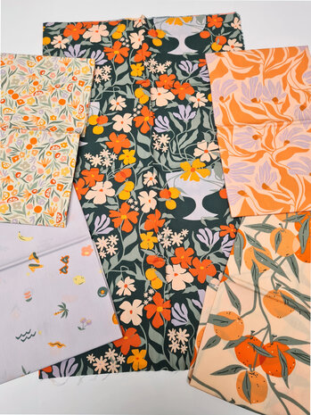 Art Gallery Fabrics - tangerine Fat quarter bundel