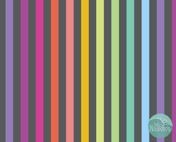 *pre-order* Tula Pink - true colors Graywork - Disco Stripe Carbon 