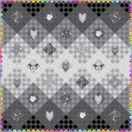 *pre-order* Tula Pink - Graywork - nip in the bud quiltback